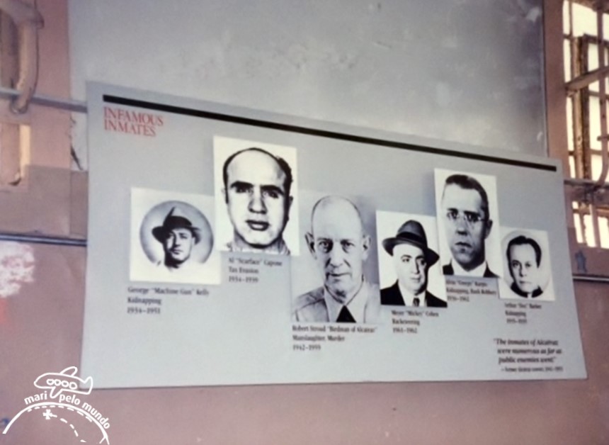 Roteiro em São Francisco - Interior de Alcatraz com alguns de seus presos famosos